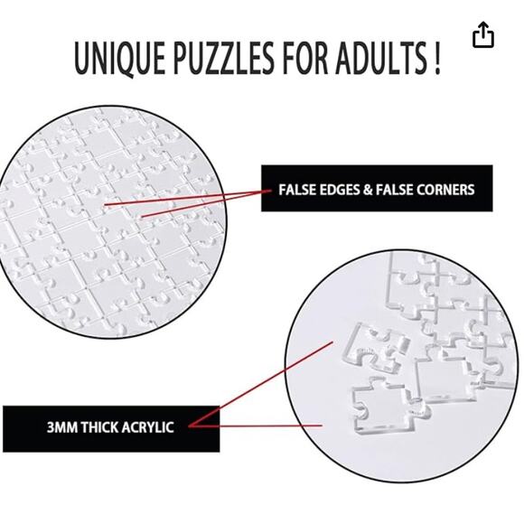 Clear Hard Puzzle Jigsaw, Impossible Challenge 100 Piece - Picture 2 of 3